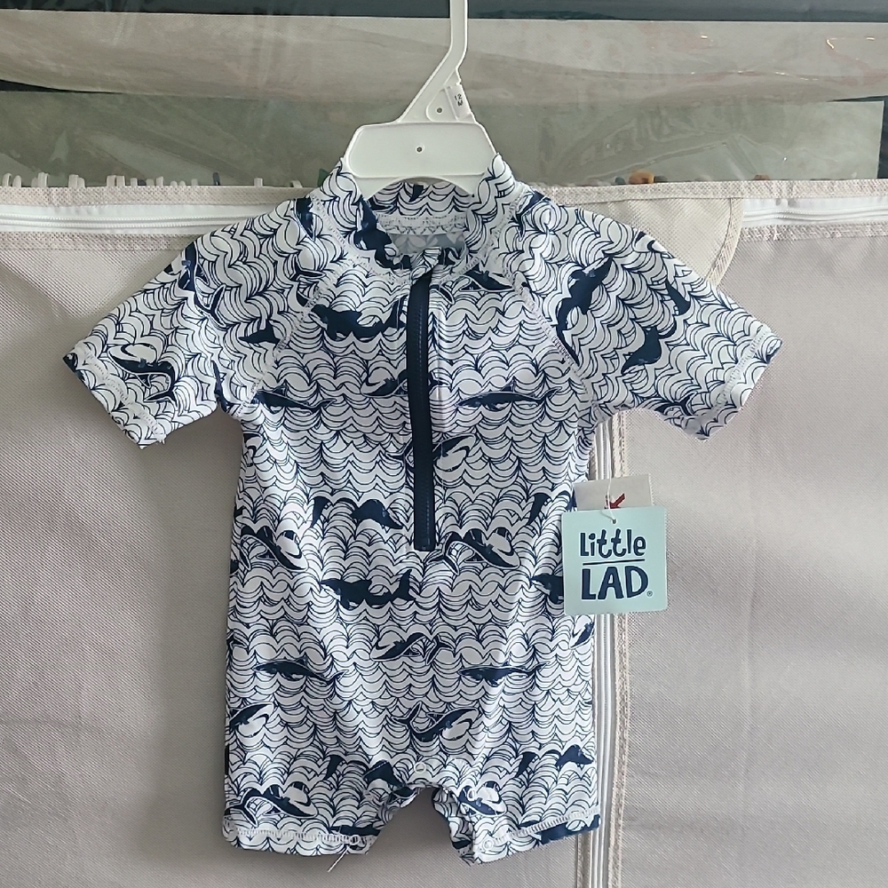 Navy and White Kids Swimwear